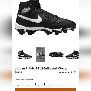 Nike Kids Mulitsport Cleats. Size 6 Youth